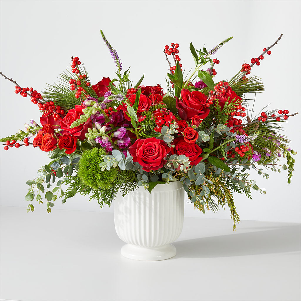 Big Red Bow Bouquet – Floral Elegance By Jourdain, Inc., Columbia SC