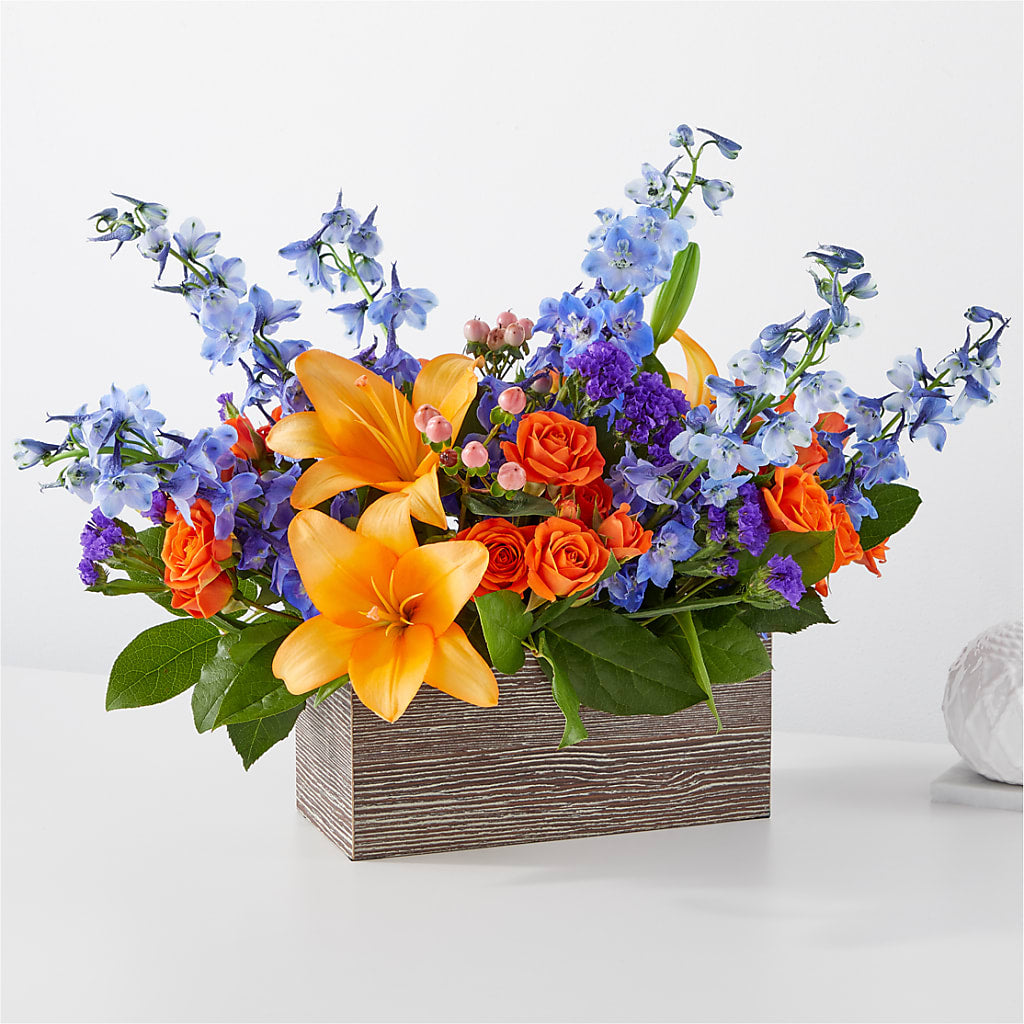 Radiant Citrus Box Bouquet – Floral Elegance By Jourdain, Inc., Columbia SC