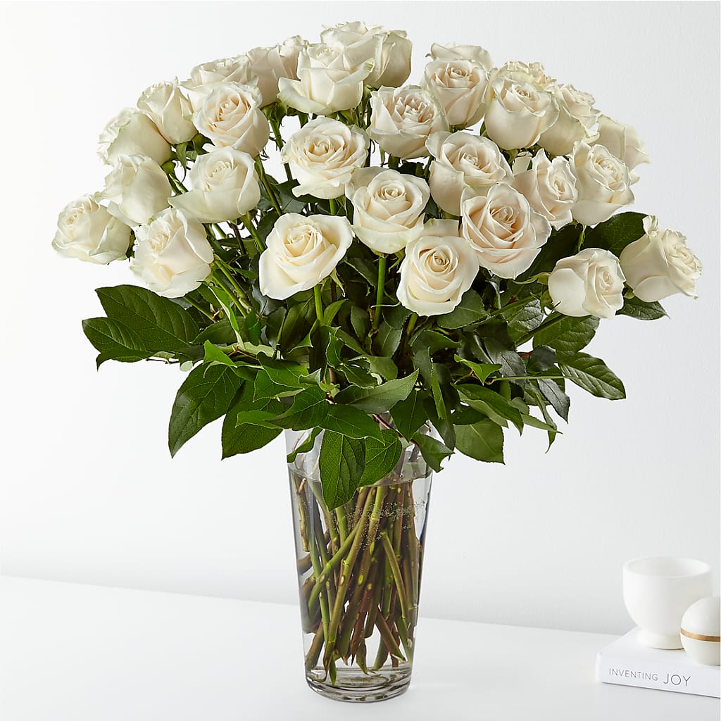 Long Stem White Rose Bouquet – Floral Elegance By Jourdain, Inc., Columbia SC
