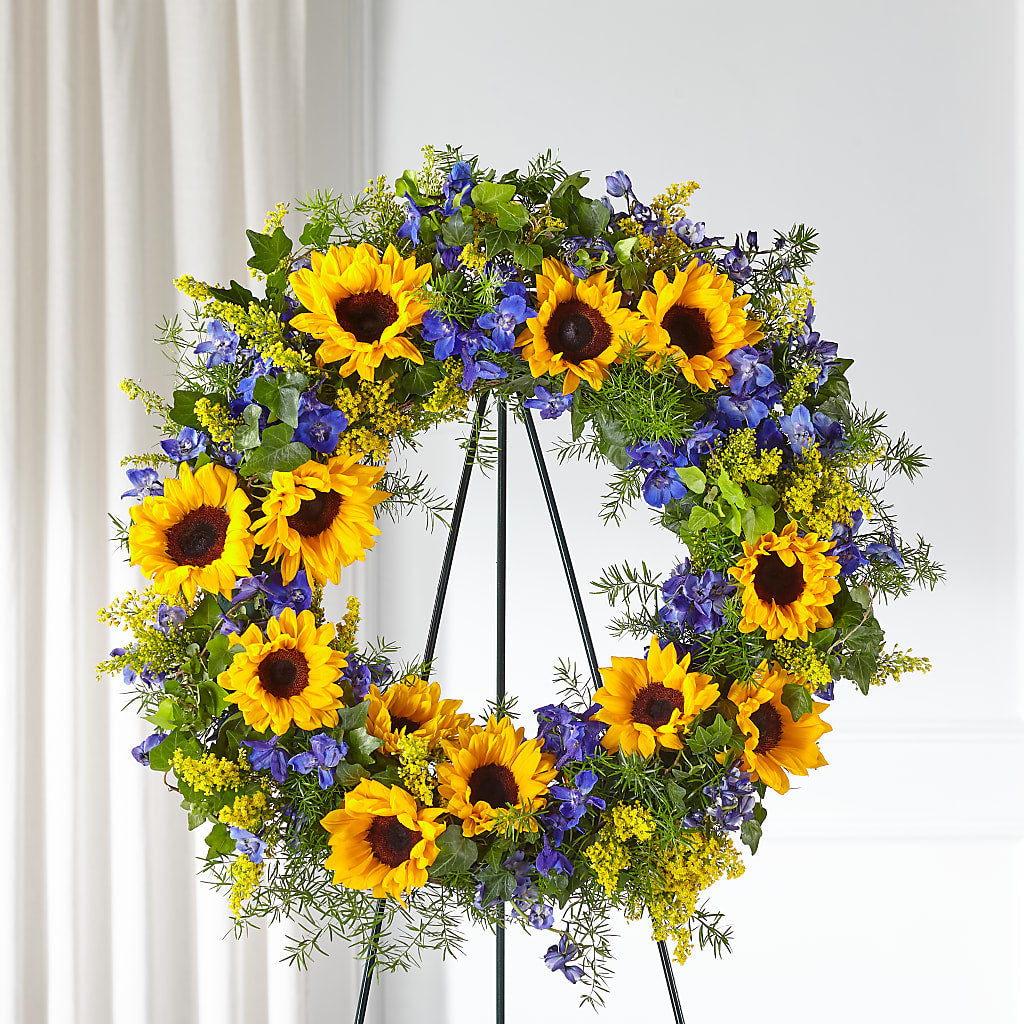 Bright Rays Wreath – Floral Elegance By Jourdain, Inc., Columbia SC