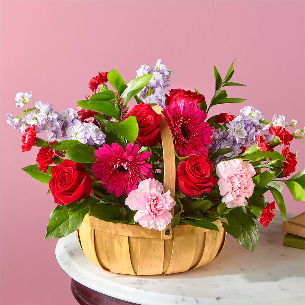Pink Picnic Basket – Floral Elegance By Jourdain, Inc., Columbia SC