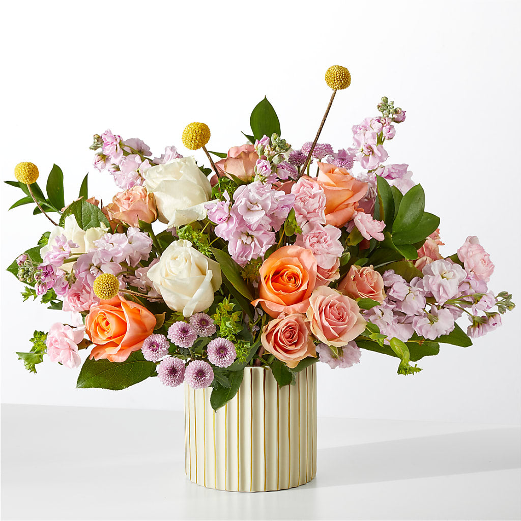 French Market Bouquet with Ivory Vase – Floral Elegance By Jourdain, Inc., Columbia SC